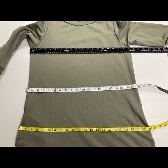 EASEL, olive green Women’s dress, Size Small long sleeves sweater cuffs pockets - Picture 8 of 9